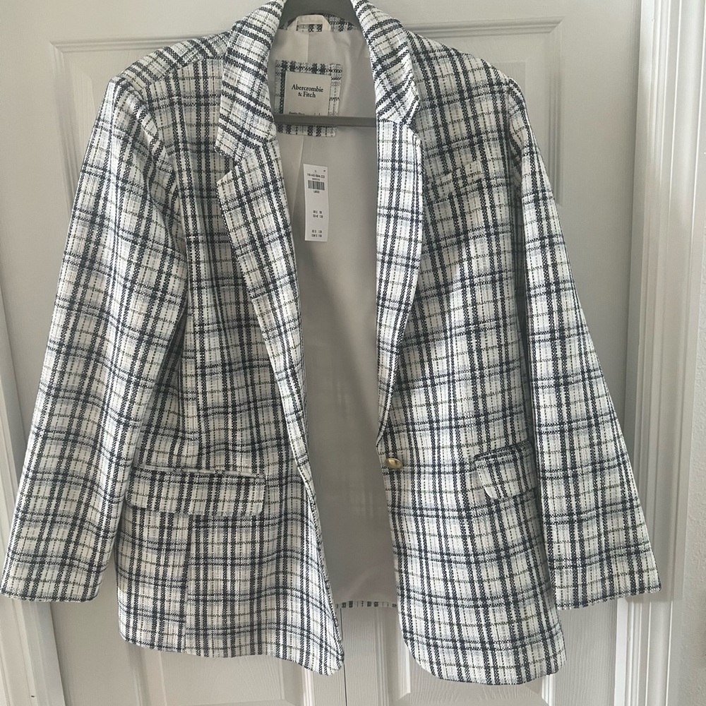 Abercrombie & Fitch Green and Blue Blazer Lightweight Modern Fit
